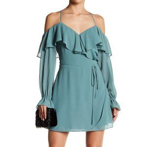 Naked Zebra Cold Shoulder Ruffle Detail Dress NWT